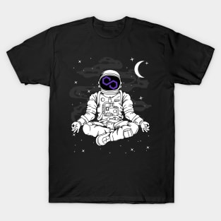 Astronaut Yoga Polygon Matic Coin To The Moon Crypto Token Cryptocurrency Blockchain Wallet Birthday Gift For Men Women Kids T-Shirt